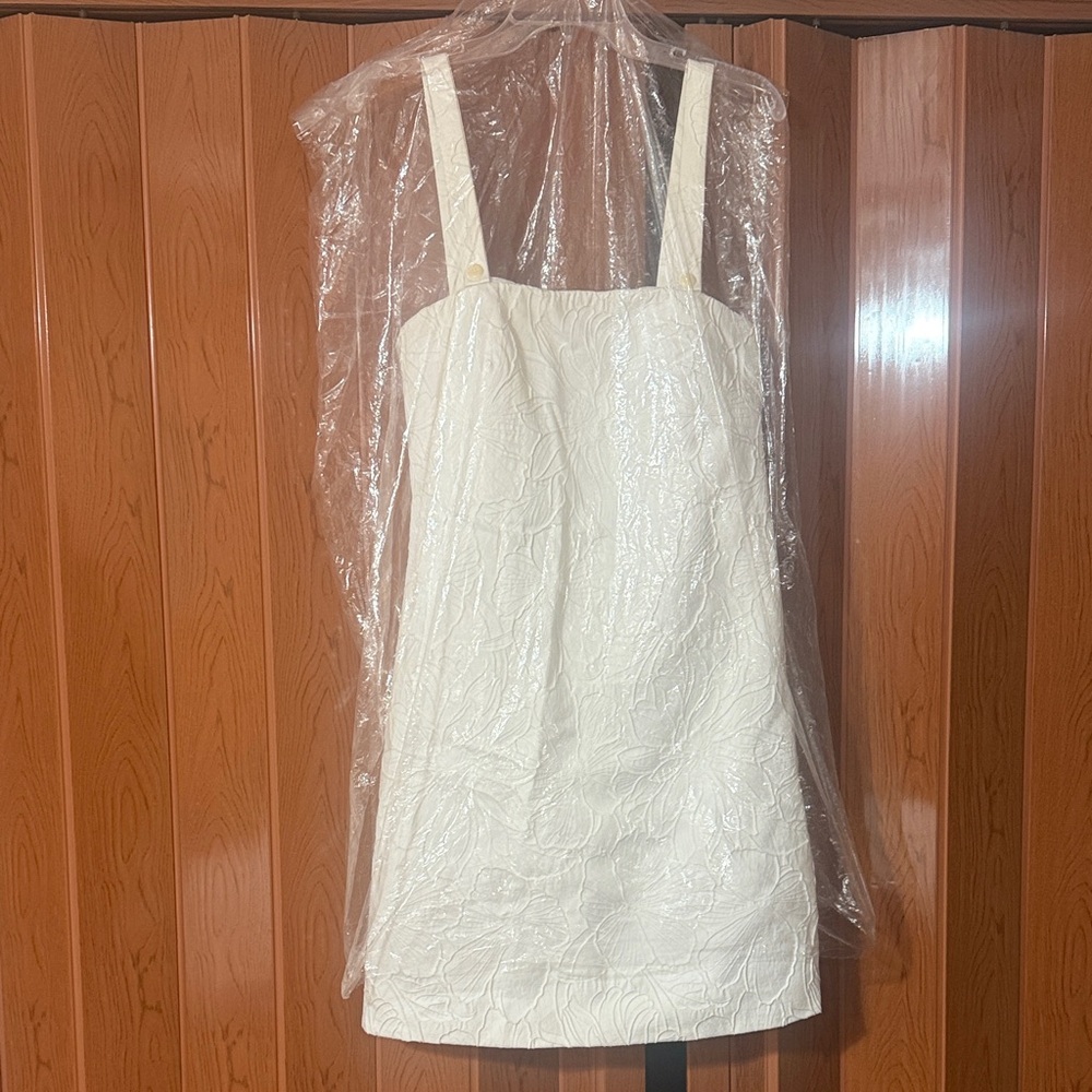 J. Crew Cream Textured Fabric Cream White Dress